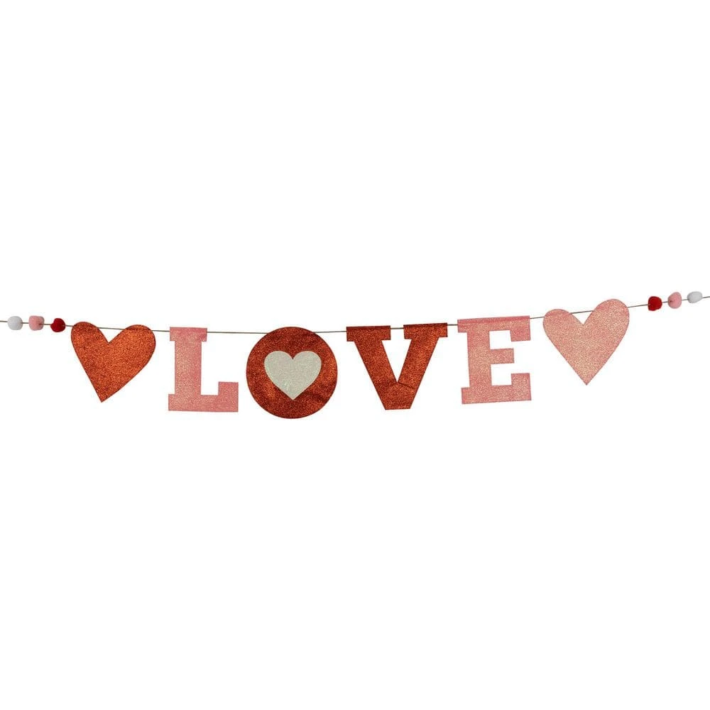 Northlight 8.5 In. Glittered "Love" Valentine's Day Wall Banner Decoration 1 Northlight 8.5 In. Glittered "Love" Valentine's Day Wall Banner Decoration