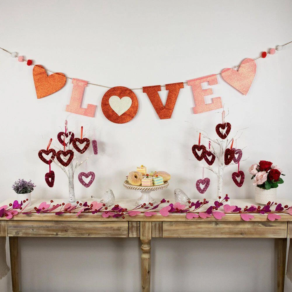 Northlight 8.5 In. Glittered "Love" Valentine's Day Wall Banner Decoration 2 Northlight 8.5 In. Glittered "Love" Valentine's Day Wall Banner Decoration - Image 2