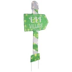 Northlight 30 In. Elf Village Pre-Lit Christmas Yard Sign Green And White Warm White LED Lights 9 Northlight 30 In. Elf Village Pre-Lit Christmas Yard Sign Green And White Warm White LED Lights -The Home Depot Shop northlight seasonal decorations 35762678 1f 1000