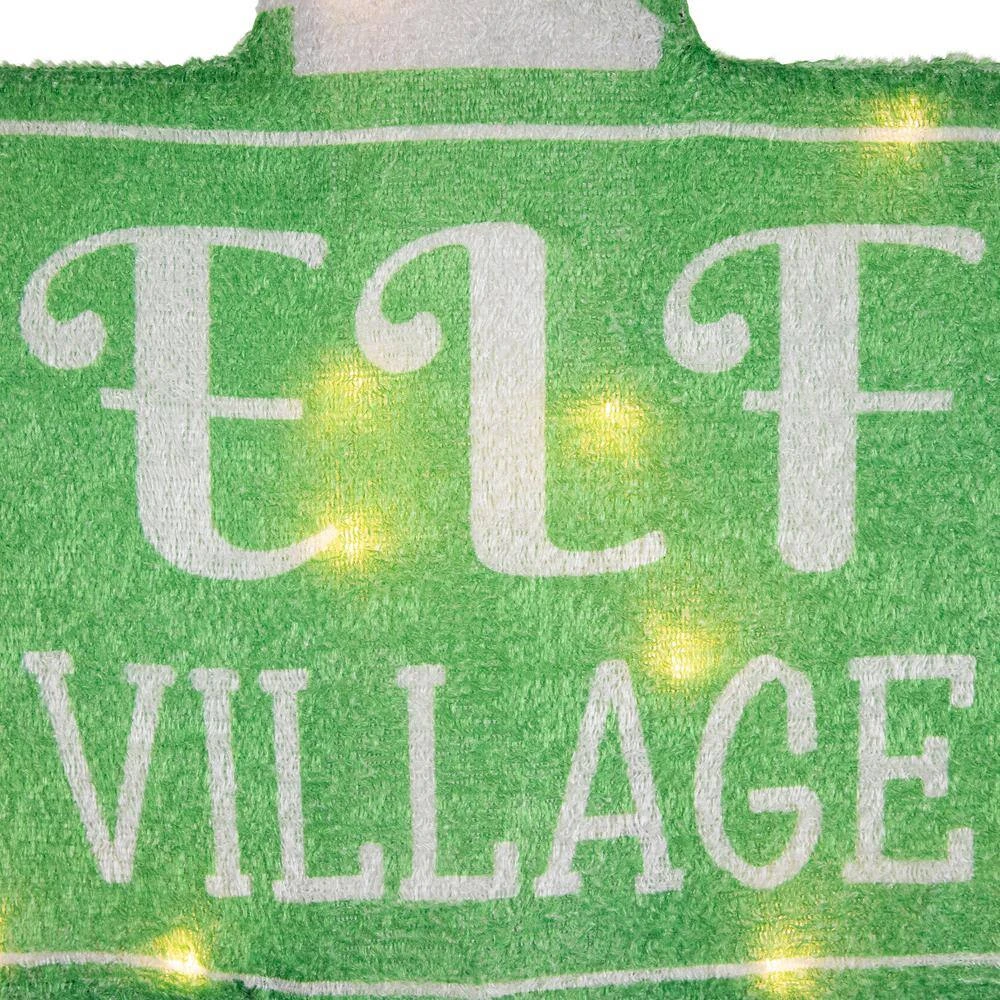 Northlight 30 In. Elf Village Pre-Lit Christmas Yard Sign Green And White Warm White LED Lights 6 Northlight 30 In. Elf Village Pre-Lit Christmas Yard Sign Green And White Warm White LED Lights - Image 6