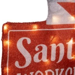 Northlight 30 In. Santa's Work Shop Christmas Yard Sign Red And White Warm White LED Lights -The Home Depot Shop northlight seasonal decorations 35762679 fa 1000