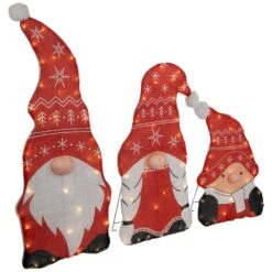 Northlight 32 In. LED Lighted Gnome Family Christmas Yard Decoration Red And White Warm White Lights -The Home Depot Shop northlight seasonal decorations 35762680 44 1000