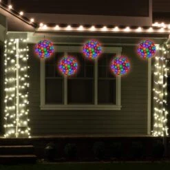 Northlight 7.5 In. LED Lighted Hanging Starlight Sphere Outdoor Christmas Decoration Multicolor Lights -The Home Depot Shop northlight seasonal decorations 35763809 4f 1000