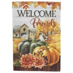 Northlight Welcome Friends Fall Harvest Outdoor Garden Flag-18 In. X 12.5 In.
