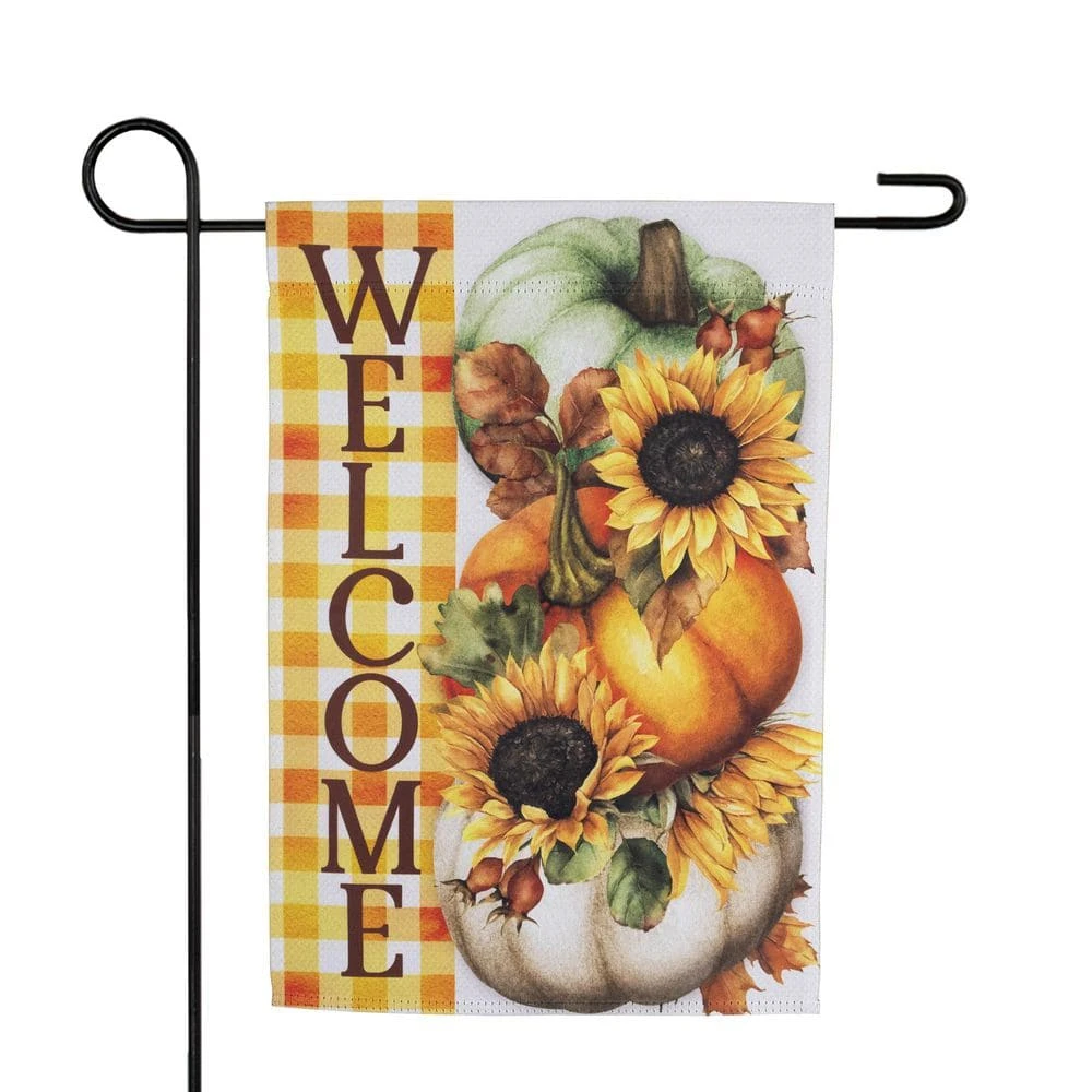 Northlight Pumpkins And Sunflowers Welcome Fall Harvest Outdoor Garden Flag-18 In. X 12.5 In. 3 Northlight Pumpkins And Sunflowers Welcome Fall Harvest Outdoor Garden Flag-18 In. X 12.5 In. - Image 3