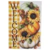 Northlight Pumpkins And Sunflowers Welcome Fall Harvest Outdoor Garden Flag-18 In. X 12.5 In.