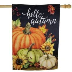 Northlight 40 In. X 28 In. Pumpkins And Sunflowers Hello Autumn Outdoor Fall Harvest House Flag -The Home Depot Shop northlight seasonal decorations 35766483 4f 1000