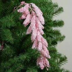 Northlight 34 In. Pink Glitter Hanging Pine Artificial Christmas Spray -The Home Depot Shop northlight single christmas ornaments 33911981 31 1000