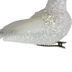 Northlight 8 In. White Glittered Clip On Bird Christmas Ornament -The Home Depot Shop northlight single christmas ornaments 34300475 4f 1000
