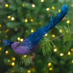 Northlight 14.75 In. Glittered Blue And Green Peacock Christmas Clip-On Christmas Ornament -The Home Depot Shop northlight single christmas ornaments 34300531 31 1000
