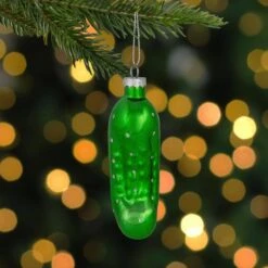 Northlight 4 In. Shiny Green Pickle Hanging Glass Christmas Ornament -The Home Depot Shop northlight single christmas ornaments 34529048 31 1000