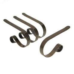 2.5 In. Metal Antique Brass Embossed Holly Stocking Holder (4-Pack)