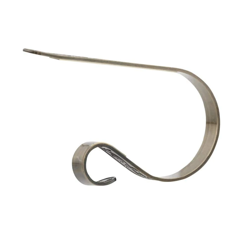 2.5 In. Metal Antique Brass Embossed Holly Stocking Holder (4-Pack) 2 2.5 In. Metal Antique Brass Embossed Holly Stocking Holder (4-Pack) - Image 2