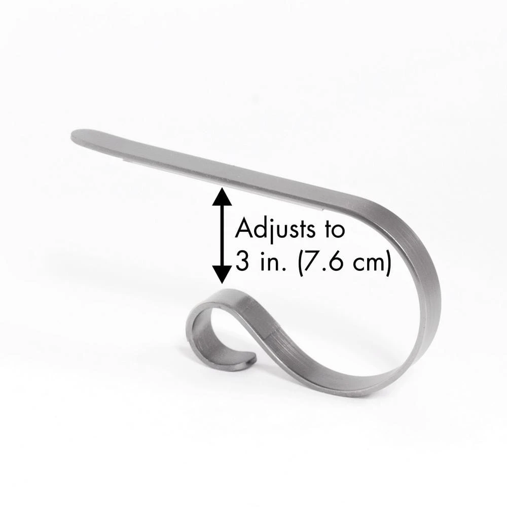 2.5 In. Steel Silver Glitter MantleClip Stocking Holder (4-Pack) 2 2.5 In. Steel Silver Glitter MantleClip Stocking Holder (4-Pack) - Image 2