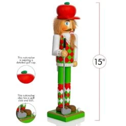 15 In. Wooden Golf Player Christmas Nutcracker-Red And Green Golfer With Club And Ball Holiday Nutcracker Figure Decor 11 15 In. Wooden Golf Player Christmas Nutcracker-Red And Green Golfer With Club And Ball Holiday Nutcracker Figure Decor -The Home Depot Shop ornativity christmas figurines or 175 fa 1000