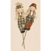 36 In. Boy And Girl Scarecrow With Burlap Shirt (Set Of 2)