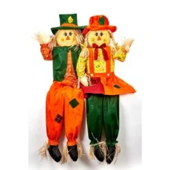 60 In. Sitting Scarecrow Couple (Set Of 2)