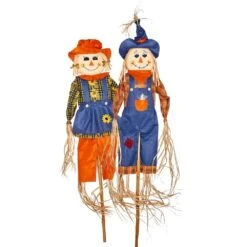 80 In. Scarecrow On Pole (Set Of 2)