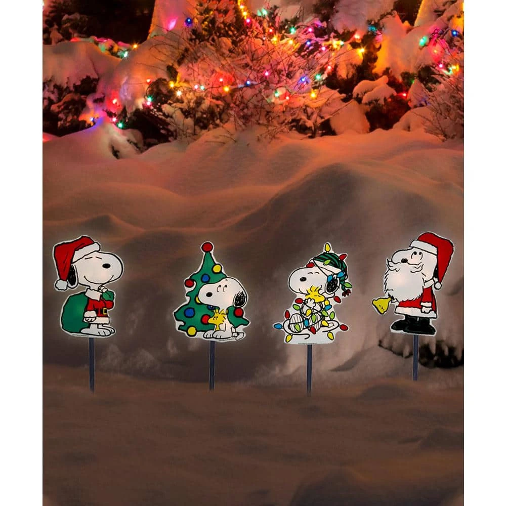 Peanuts 12 In. LED Snoopy Lighted Christmas Pathway Markers 2 Peanuts 12 In. LED Snoopy Lighted Christmas Pathway Markers - Image 2