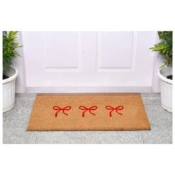 Bow Trio Red 17 In. X 29 In. Indoor/Outdoor Doormat -The Home Depot Shop red calloway mills fall doormats 114891729 c3 1000