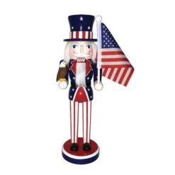 14 In. Stars And Stripes Nutcracker With Flag