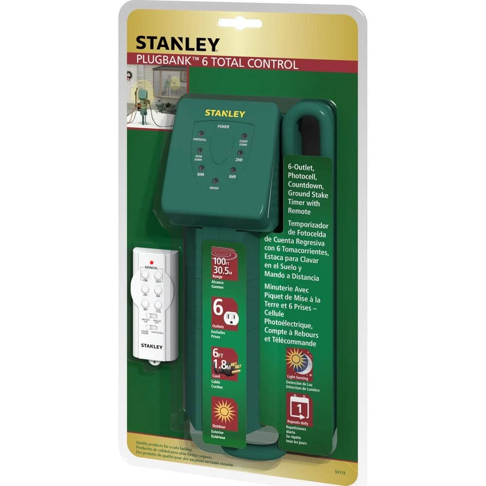 Stanley Outdoor Plug-Bank 6-Remote Control (Pack Of 1) 3 Stanley Outdoor Plug-Bank 6-Remote Control (Pack Of 1) - Image 3