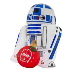 STAR WARS 3 Ft Pre-Lit LED Airblown R2-D2 With Ornament Christmas Inflatable -The Home Depot Shop star wars christmas inflatables 21gm13057 40 1000