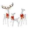 Outdoor Christmas Decoration 3-Piece 3D Reindeer Family Yard Decoration With Cool White LED Lights, White