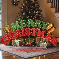 5 Ft. W Outdoor Christmas Decoration Merry Christmas Sign With Red And Green LED Lights 15 5 Ft. W Outdoor Christmas Decoration Merry Christmas Sign With Red And Green LED Lights -The Home Depot Shop starfree christmas yard decorations hoxsod0106 1d 1000