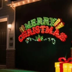5 Ft. W Outdoor Christmas Decoration Merry Christmas Sign With Red And Green LED Lights 16 5 Ft. W Outdoor Christmas Decoration Merry Christmas Sign With Red And Green LED Lights -The Home Depot Shop starfree christmas yard decorations hoxsod0106 66 1000