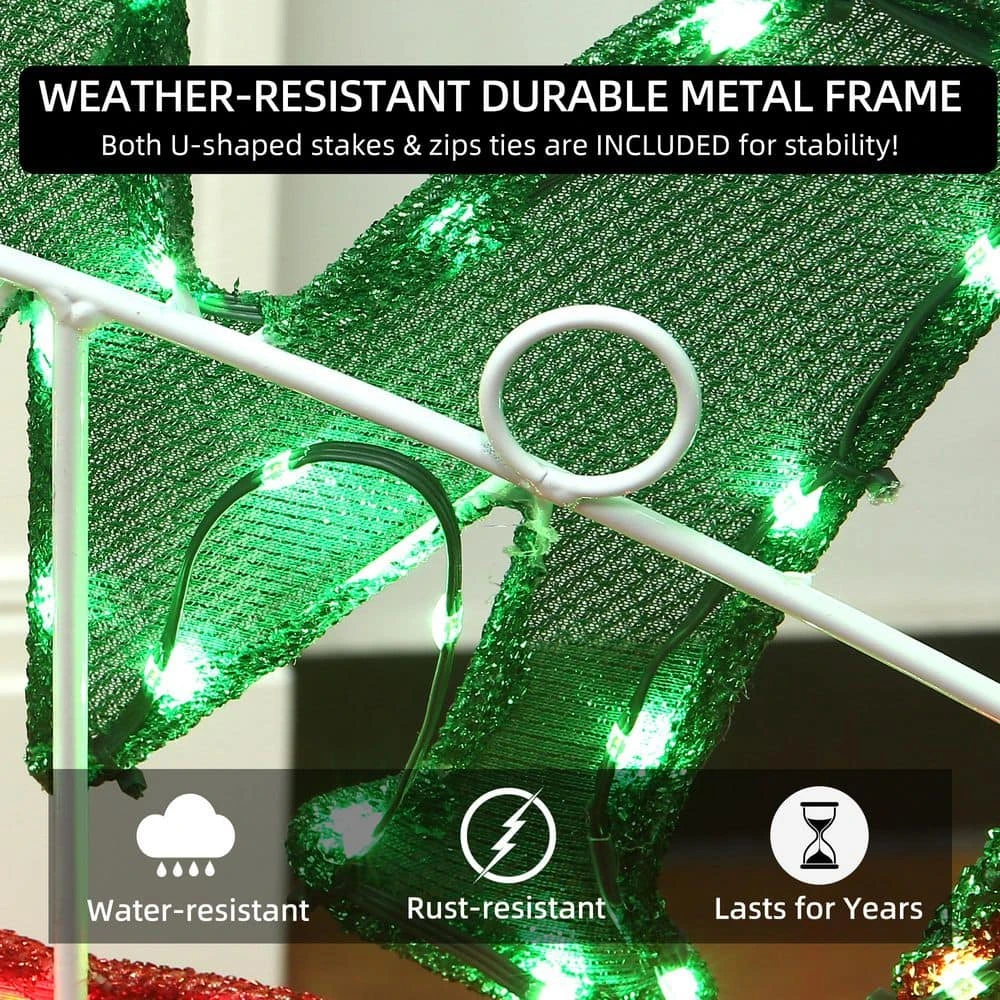 5 Ft. W Outdoor Christmas Decoration Merry Christmas Sign With Red And Green LED Lights 7 5 Ft. W Outdoor Christmas Decoration Merry Christmas Sign With Red And Green LED Lights - Image 7