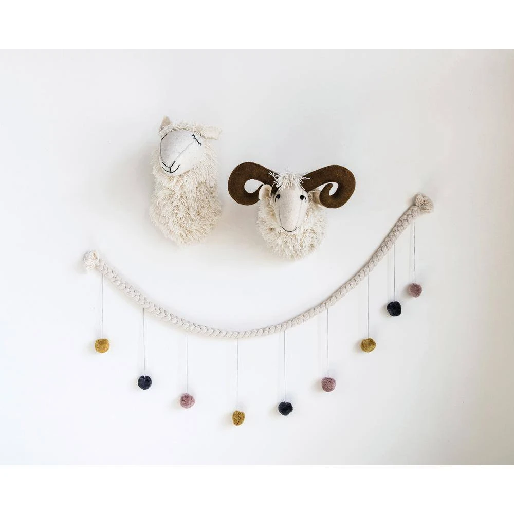 60 In. Cotton Knit Pom-Pom Garland 2 60 In. Cotton Knit Pom-Pom Garland - Image 2