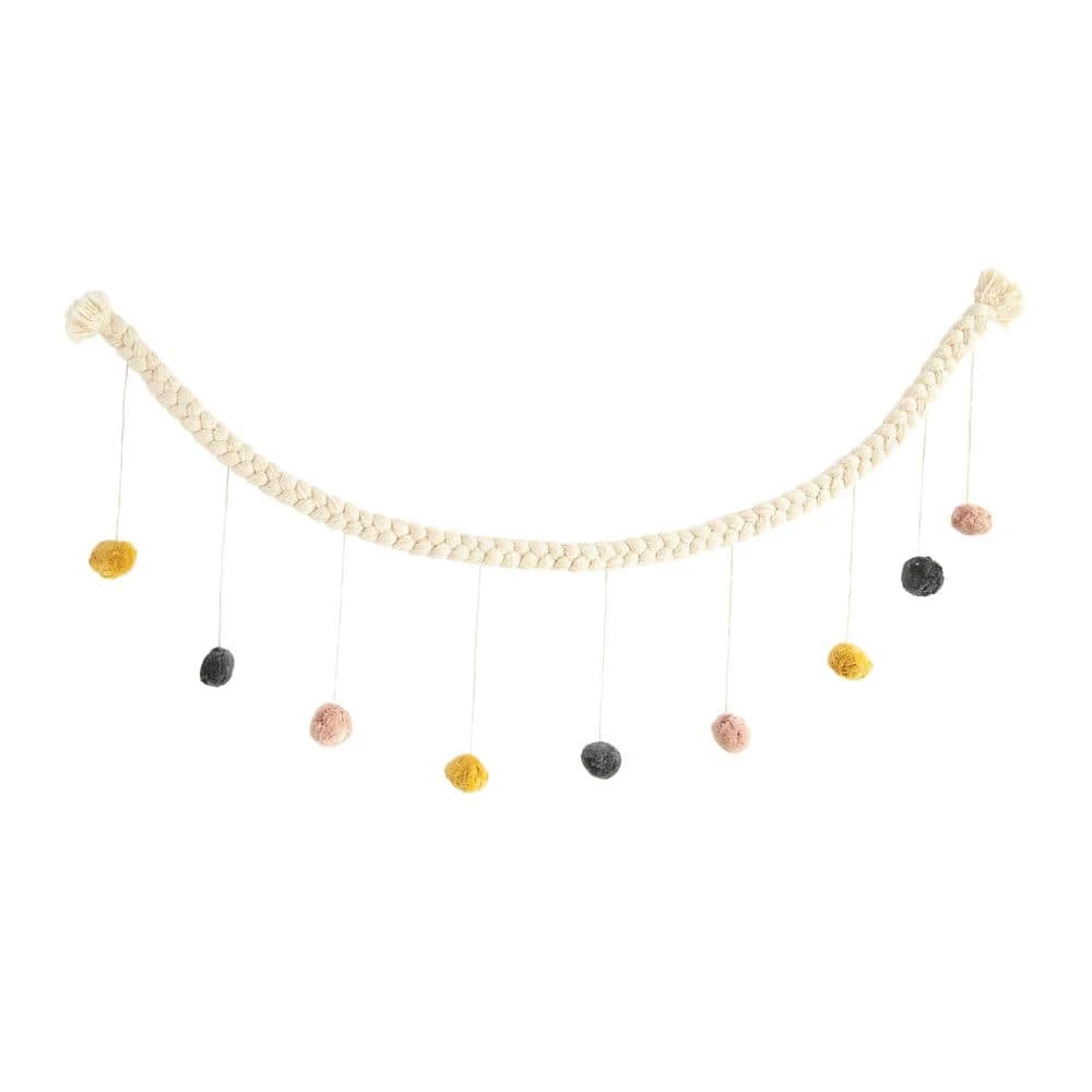 60 In. Cotton Knit Pom-Pom Garland 1 60 In. Cotton Knit Pom-Pom Garland