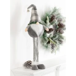 34 In. Multicolor Polyester Holiday Standing Long Legged Plaid Gnome -The Home Depot Shop sullivans christmas figurines pn3493 4f 1000