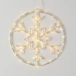 12" Christmas Lighted Snowflake Circle