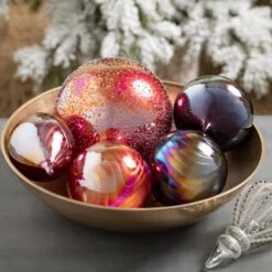 4 In. Iridescent Red Ball Ornaments (Set Of 2) -The Home Depot Shop sullivans christmas ornament sets or10220 4f 1000