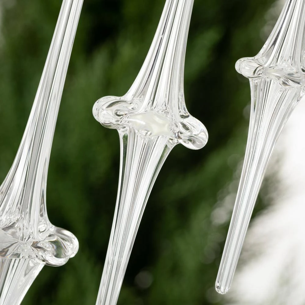 14.75 In. , 9.75 In. And 7.5 In. Glass Icicle Ornament - Set Of 3, Clear Christmas Ornaments 3 14.75 In. , 9.75 In. And 7.5 In. Glass Icicle Ornament - Set Of 3, Clear Christmas Ornaments - Image 3