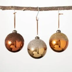 4 In. Embellished Ornament - Set Of 3, Multicolored Christmas Ornaments