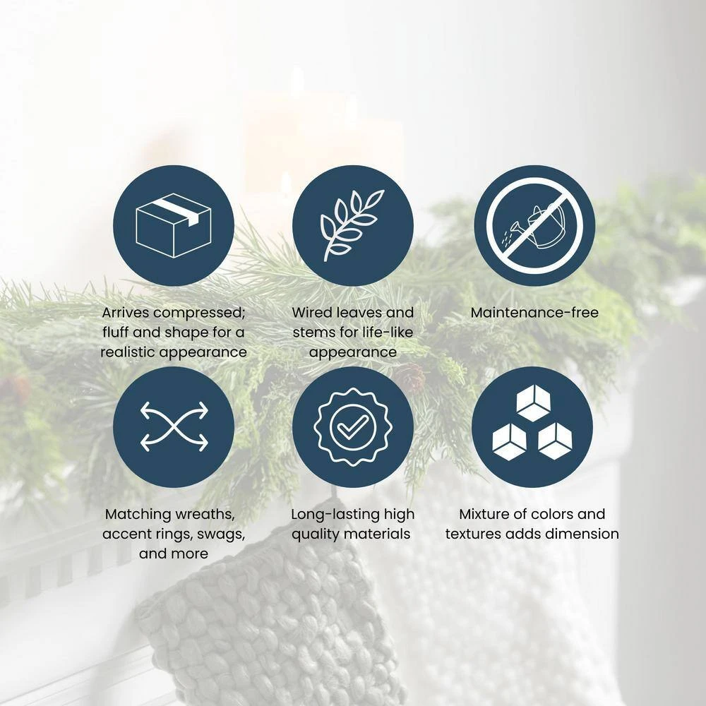 5 Ft. Eucalyptus Unlit Artificial Fall Garland Set Of 3 5 5 Ft. Eucalyptus Unlit Artificial Fall Garland Set Of 3 - Image 5