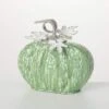 9.5 In. H Sage Green Metal Pumpkin