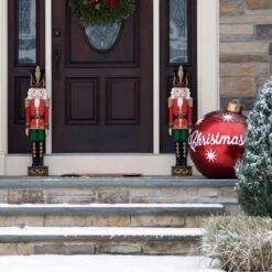 37 In. Kristoff The Nutcracker Soldier Christmas Decor (Set Of 2) 20 37 In. Kristoff The Nutcracker Soldier Christmas Decor (Set Of 2) -The Home Depot Shop sunnydaze christmas yard decorations fc 438 2pk 76 1000