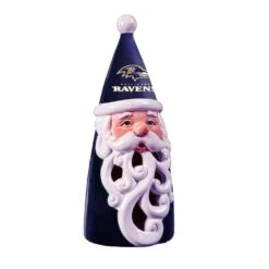 Baltimore Ravens Santa LED Christmas Garden Statuary, 8 In.