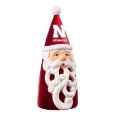 University Of Nebraska Santa LED Christmas Garden Statuary, 8 In.