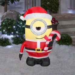 Universal 3.5 Ft. Airblown-Minion Stuart Licking Candy Cane 5 Universal 3.5 Ft. Airblown-Minion Stuart Licking Candy Cane -The Home Depot Shop universal christmas inflatables g 116518 31 1000