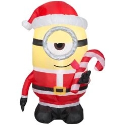 Universal 3.5 Ft. Airblown-Minion Stuart Licking Candy Cane