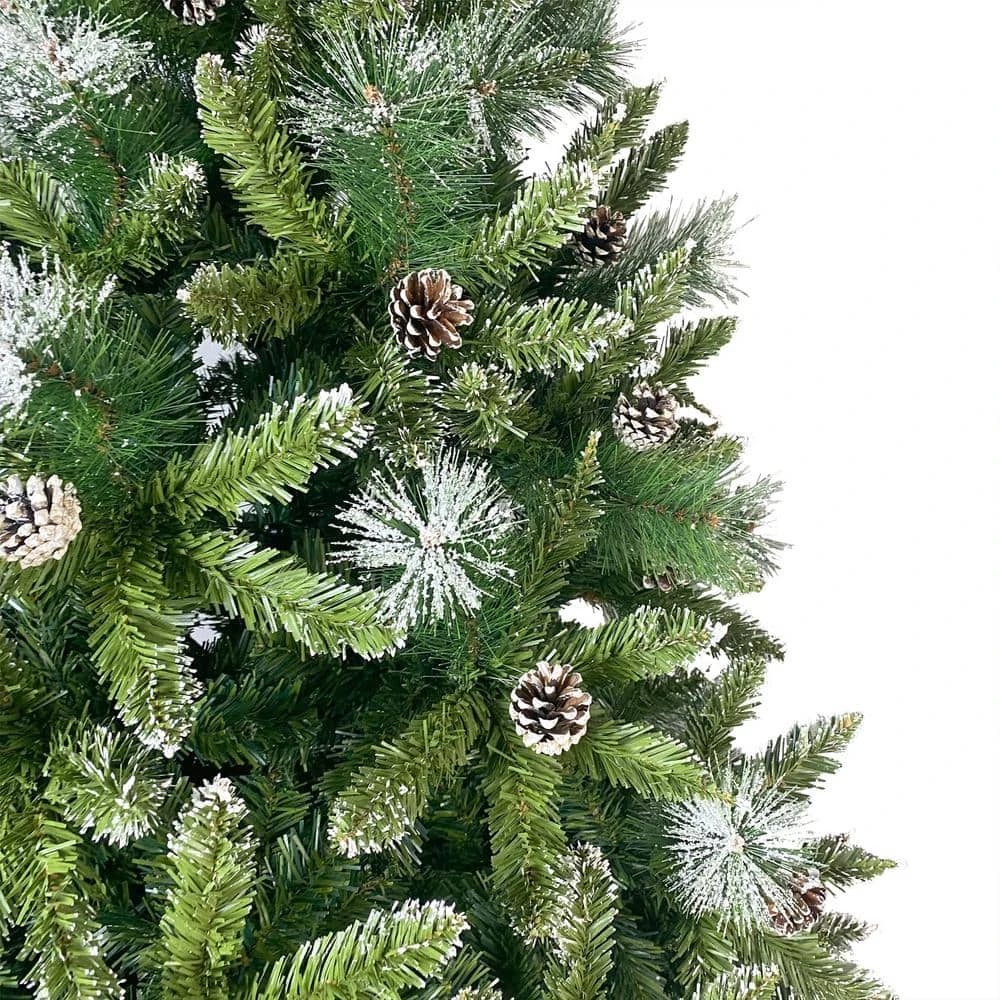 Tasha 7.4 Ft. PVC Christmas Tree, Decorated With 65 Pine Cones And Realistic Thicken Tips Over 1300 4 Tasha 7.4 Ft. PVC Christmas Tree, Decorated With 65 Pine Cones And Realistic Thicken Tips Over 1300 - Image 4