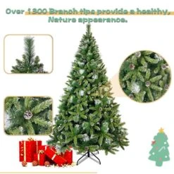 Tasha 7.4 Ft. PVC Christmas Tree, Decorated With 65 Pine Cones And Realistic Thicken Tips Over 1300 7 Tasha 7.4 Ft. PVC Christmas Tree, Decorated With 65 Pine Cones And Realistic Thicken Tips Over 1300 -The Home Depot Shop utopia 4niture christmas tree stands hapx283441aaa 4f 1000