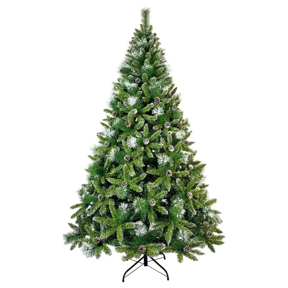 Tasha 7.4 Ft. PVC Christmas Tree, Decorated With 65 Pine Cones And Realistic Thicken Tips Over 1300 1 Tasha 7.4 Ft. PVC Christmas Tree, Decorated With 65 Pine Cones And Realistic Thicken Tips Over 1300