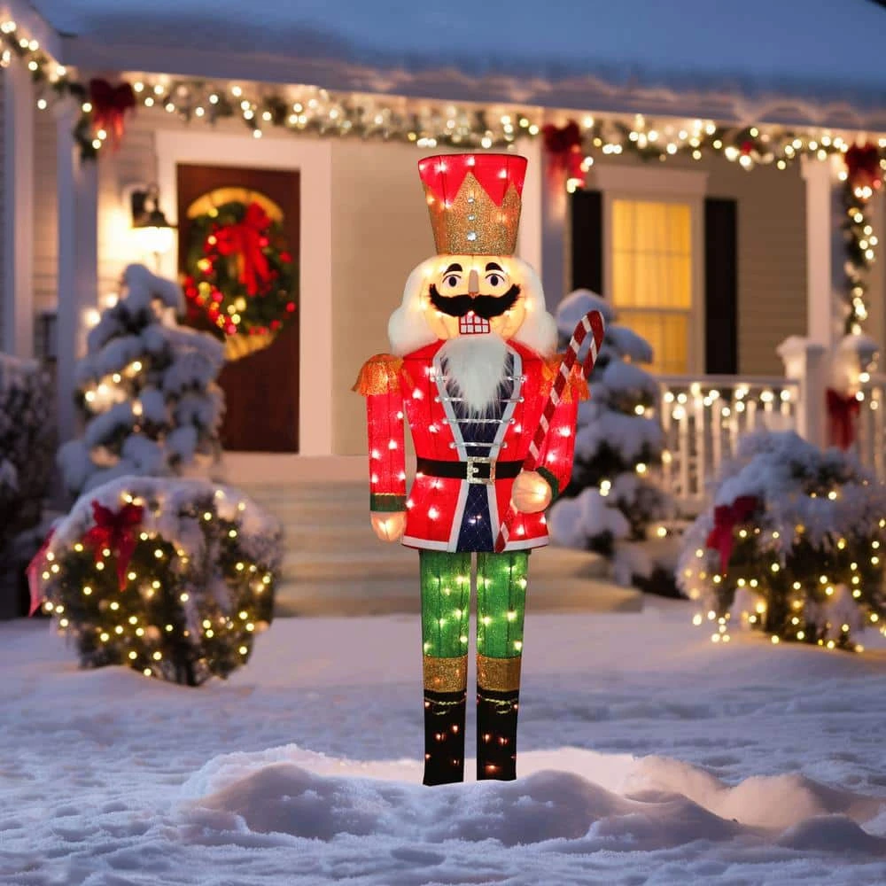 5 Ft. 3D Nutcracker Outdoor Christmas Holiday Yard Decoration Warm White Light 9 5 Ft. 3D Nutcracker Outdoor Christmas Holiday Yard Decoration Warm White Light - Image 9