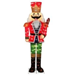 5 Ft. 3D Nutcracker Outdoor Christmas Holiday Yard Decoration Warm White Light